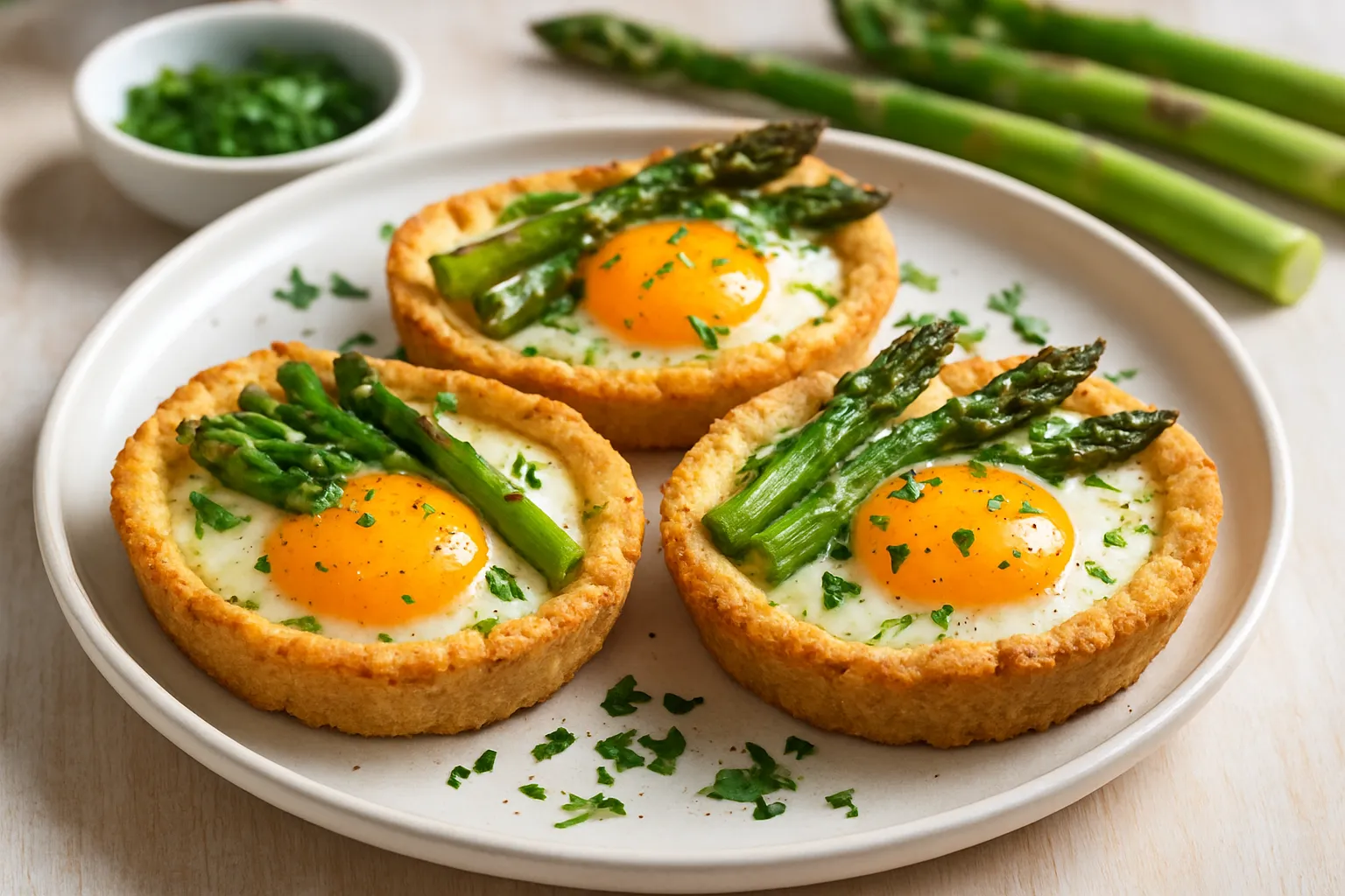 Roasted Asparagus & Egg Tartlets