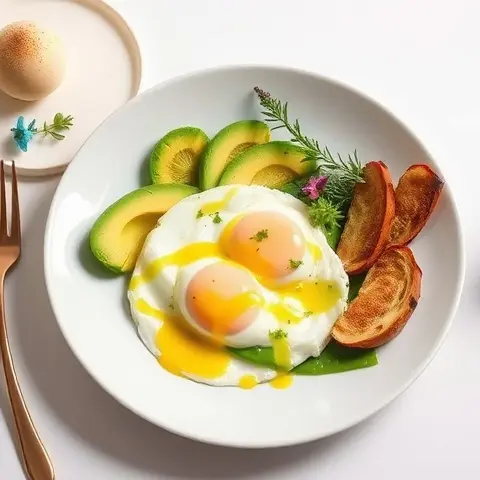 Avocado and Egg Plate with Lemon Oil