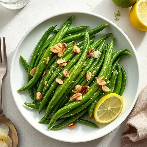 Ginger-Lime Green Bean Amandine (Nut-Free Option)