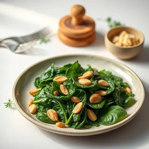 Sautéed Spinach with Garlic and Pine Nuts