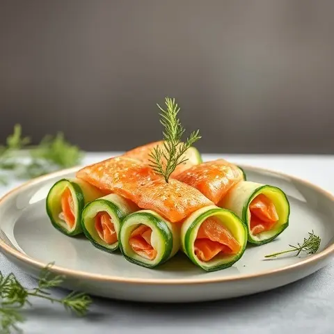 Salmon Cucumber Roll-Ups with Dill
