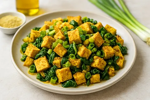 Miso-Glazed Tofu Scramble with Scallions