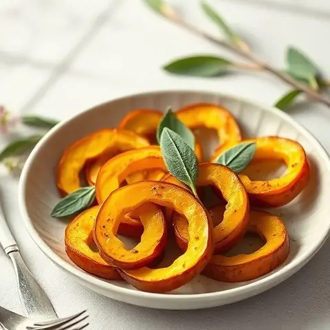Roasted Delicata Squash Rings with Sage