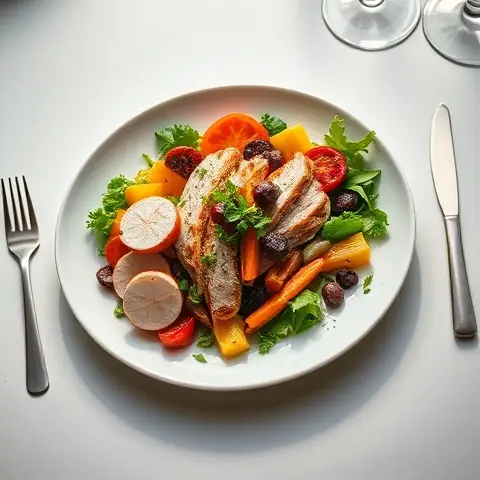 Turkey & Roasted Vegetable Nicoise (Low-Carb)