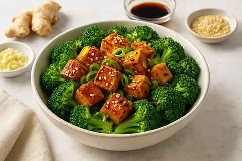 Ginger-Sesame Tofu & Broccoli Bowl