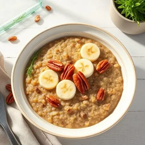 Nutritious Buckwheat Porridge with Banana and Pecans