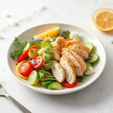Lemon-Herb Chicken Salad with Celery and Cucumber