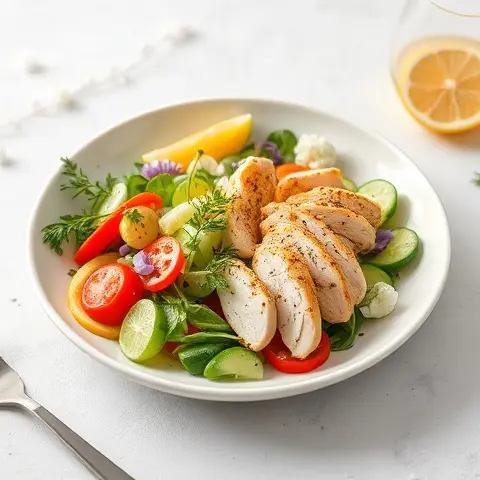 Lemon-Herb Chicken Salad with Celery and Cucumber
