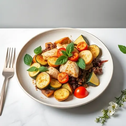 Levantine Chicken & Roasted Zucchini Bowl with Sumac