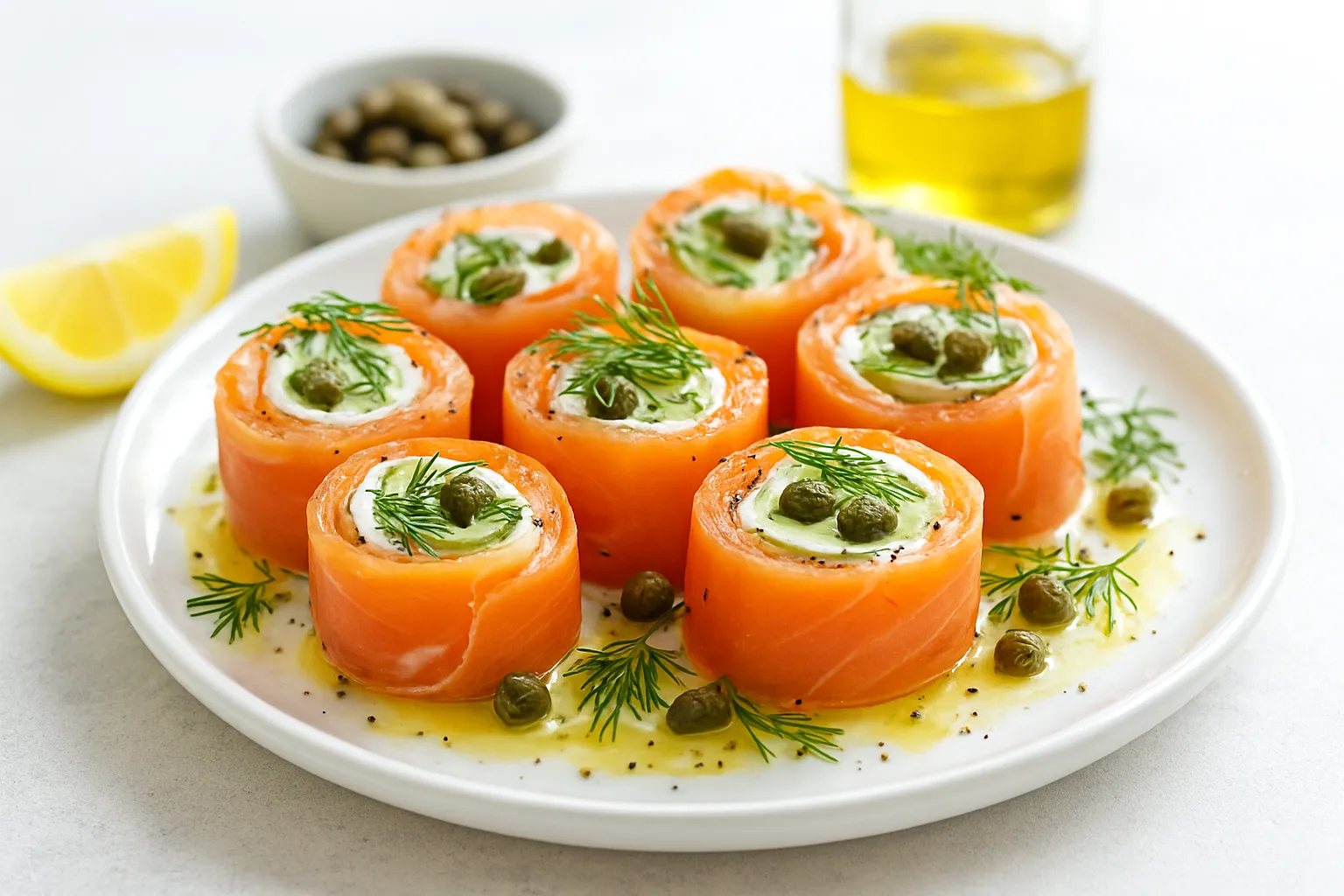 Smoked Salmon & Cream Cheese Roll-Ups