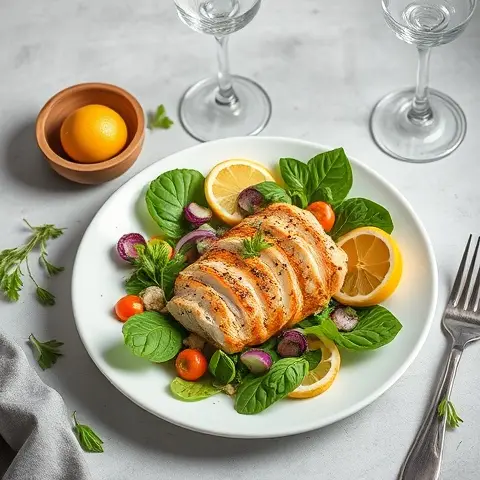 Lemon-Basil Chicken Piccata Salad