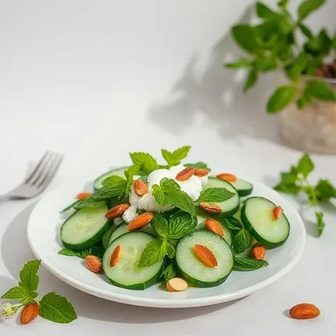 Cucumber, Mint & Greek Yogurt Salad with Almonds