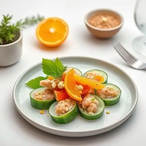 Wasabi-Citrus Tuna Cucumber Rolls