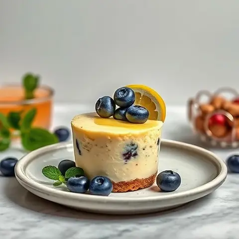 Lemon Blueberry Cheesecake Cups with Almond Crust
