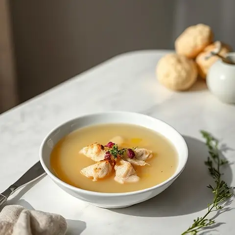 Nutritious Chicken, Leek & Cauliflower Clear Soup
