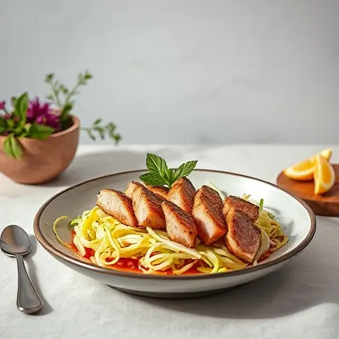 Seared Tuna over Sesame Cabbage Slaw