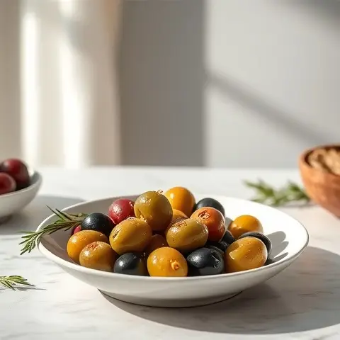 Garlic-Rosemary Marinated Olives