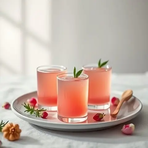 Rosewater Jelly Cups with Cardamom