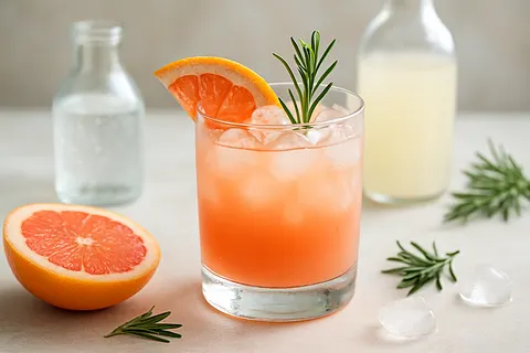 Collagen Grapefruit-Rosemary Spritzer