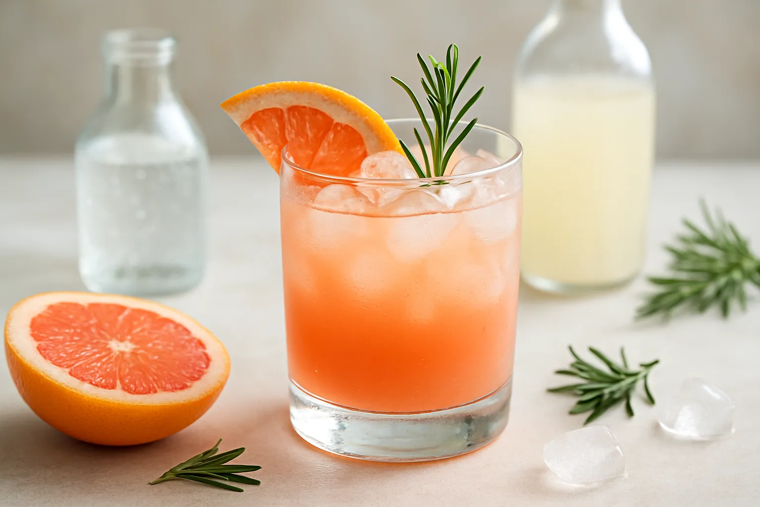 Collagen Grapefruit-Rosemary Spritzer