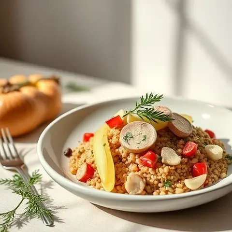 Warm Leek and Millet Salad with Olive Oil