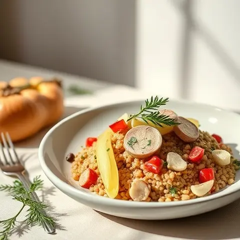 Warm Leek and Millet Salad with Olive Oil