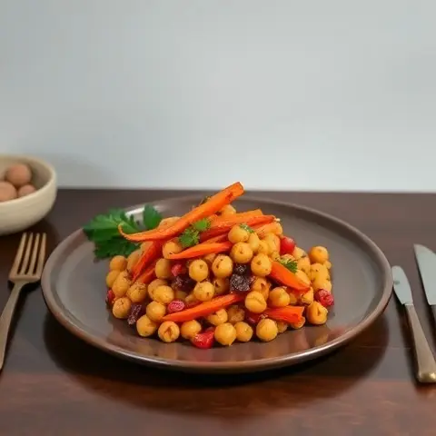 Ras el Hanout Roasted Carrot and Chickpea Plate