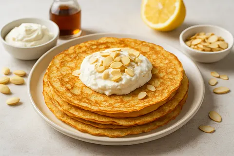 Coconut Flour Crepes with Mascarpone-Style Almond Cream