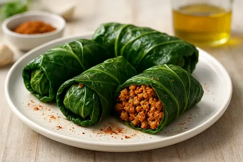 Spiced Turkey & Collard Green Rolls