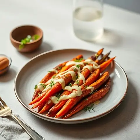 Harissa-Roasted Carrots with Tahini Drizzle