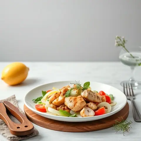 Mediterranean Chicken Fennel Salad with Lemon Olive Oil
