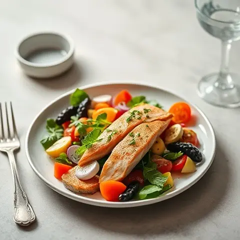 Mackerel Nicoise Salad (No Potatoes)