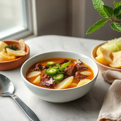 Gingered Beef and Cabbage Soup
