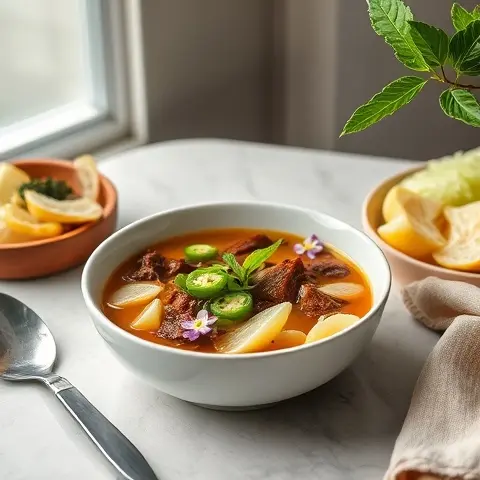 Gingered Beef and Cabbage Soup