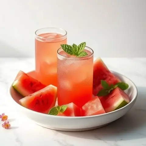Refreshing Sparkling Watermelon Mint Cooler