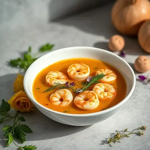 Mediterranean Fennel, Zucchini & Shrimp Soup