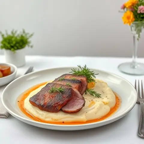 Seared Duck Breast with Creamy Celeriac Mash