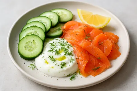 Smoked Trout & Cucumber Yogurt Plate