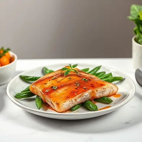 Orange-Ginger Glazed Tuna with Green Beans