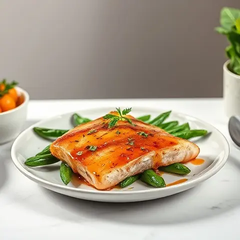 Orange-Ginger Glazed Tuna with Green Beans