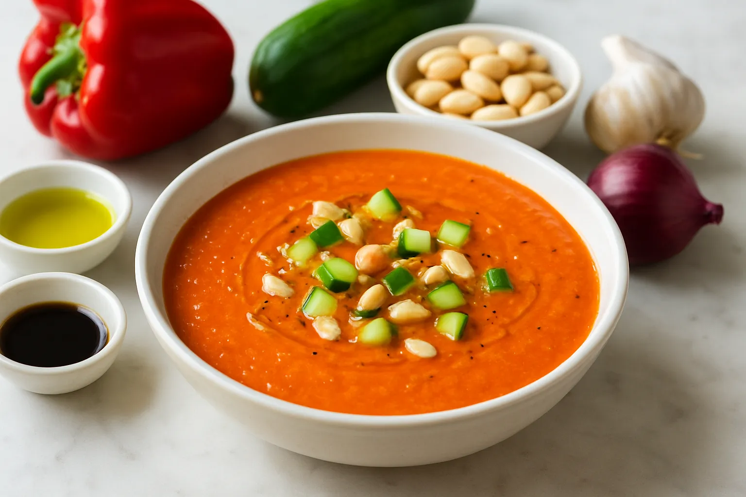 Roasted Pepper & Almond Gazpacho (Chilled)