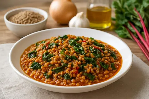 Zeytinyağlı Mercimek ve Pazi Bulguru