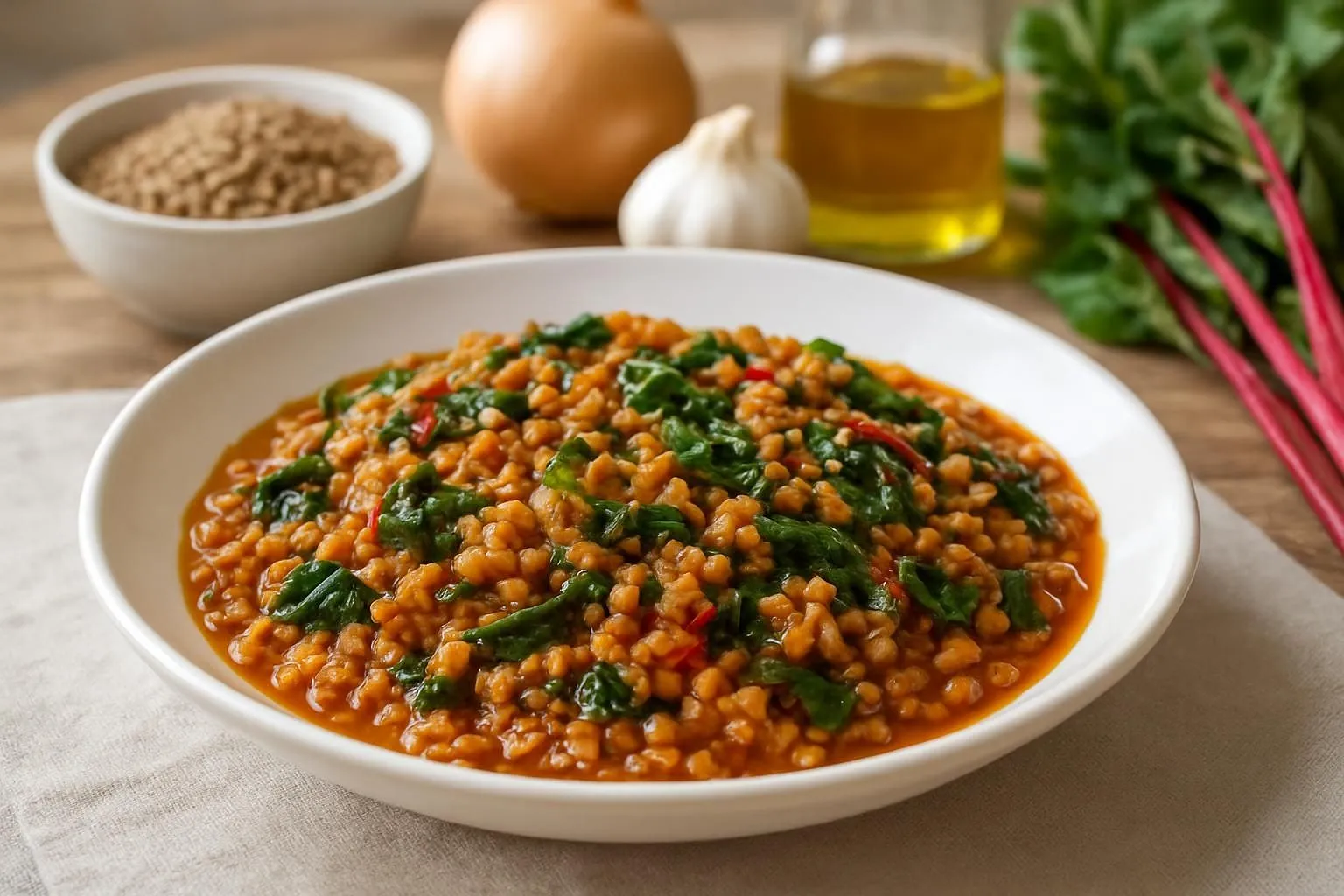 Zeytinyağlı Mercimek ve Pazi Bulguru
