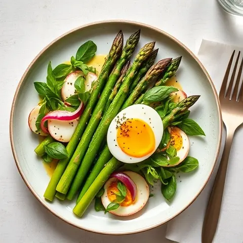 Roasted Asparagus & Soft Egg Salad