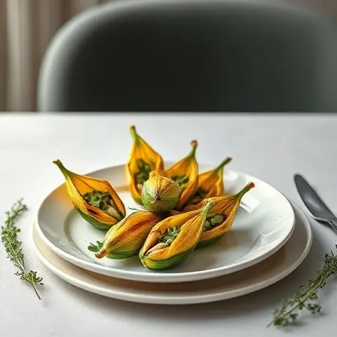 Lemon-Pepper Grilled Zucchini Blossoms (Stuffed with Herbs)
