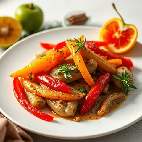 Cumin-Lime Roasted Bell Peppers & Onions