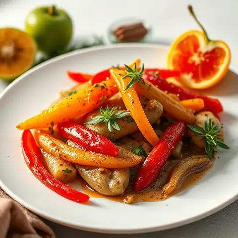 Cumin-Lime Roasted Bell Peppers & Onions