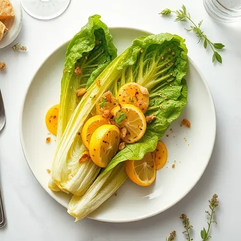 Grilled Romaine with Zesty Lemon Dressing