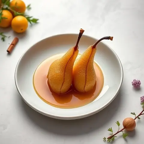 Cinnamon Ginger Poached Asian Pears