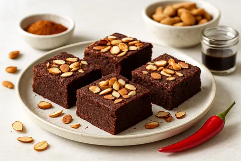 Chocolate-Chili Almond Squares